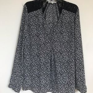 Daniel Rainn Long sleeve floral lace cut-out top